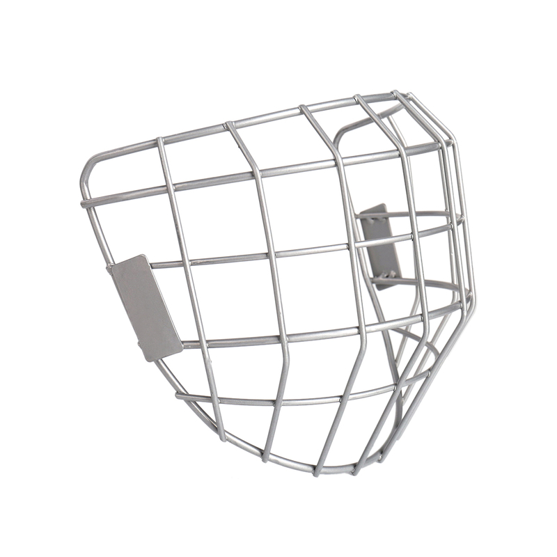 Jaula de hockey sobre hielo de casco plateado con protector facial