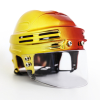 Colección Mini Casco de Hockey sobre Hielo Cromado Réplica con Visera