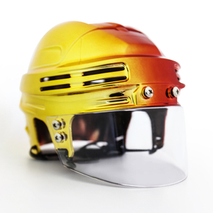 Colección Mini Casco de Hockey sobre Hielo Cromado Réplica con Visera