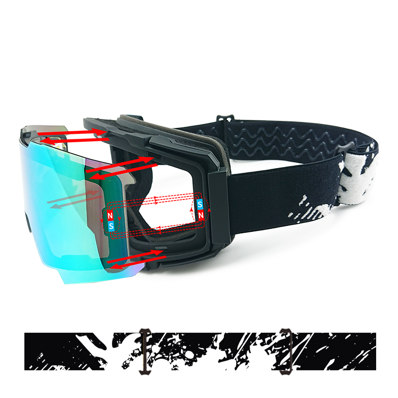 Gafas de esquí de nieve magnéticas de doble lente