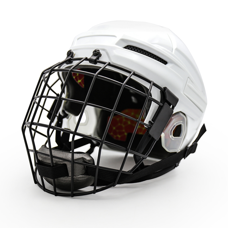 Casco de hockey sobre hielo profesional para adultos personalizado con jaula