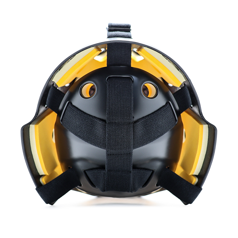 Casco de portero de hockey sobre hielo protector de seguridad de acero blanco