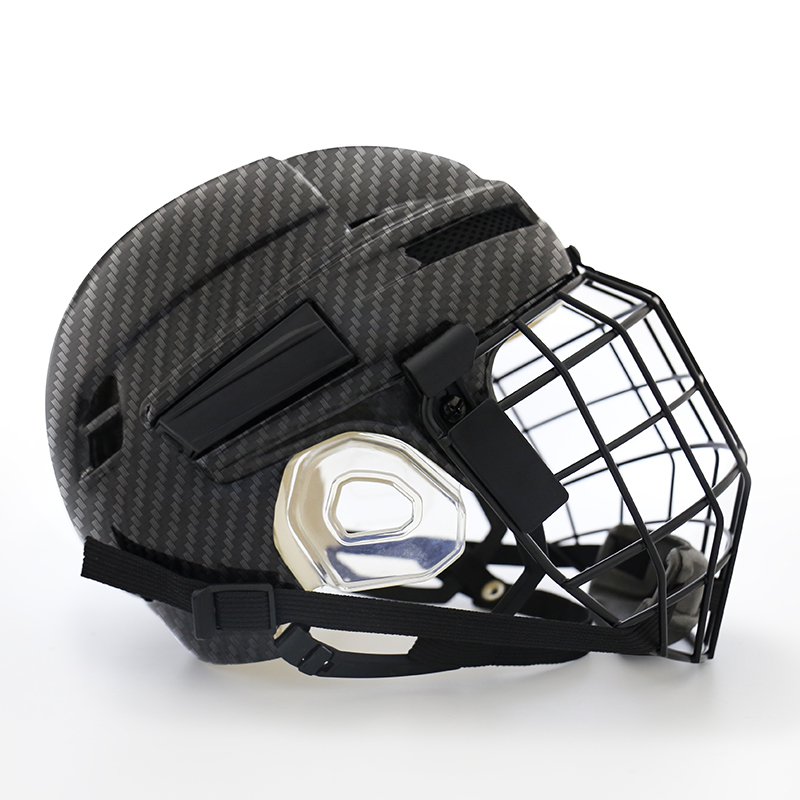 Casco de hockey sobre hielo original de fibra de carbono con jaula