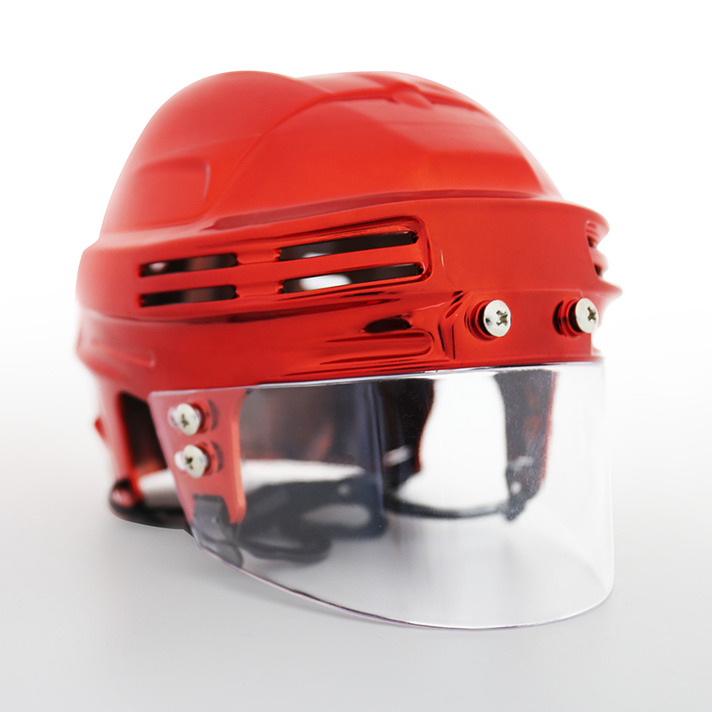 Colección Mini Casco de Hockey sobre Hielo Cromado Réplica con Visera