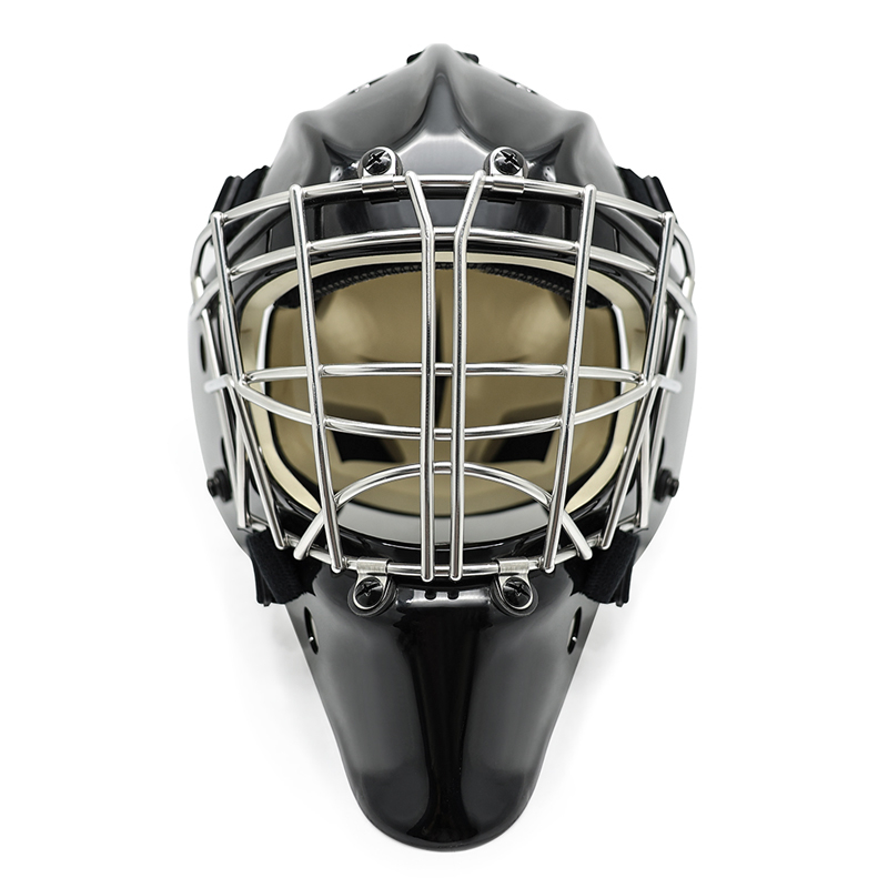 Cabezal de acero blanco protector contra el portero de hockey sobre hielo