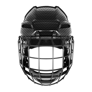 Casco de hockey sobre hielo con revestimiento impreso en 3D de fibra de carbono original personalizado