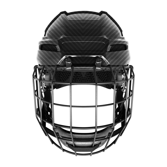 Casco de hockey sobre hielo con revestimiento impreso en 3D de fibra de carbono original personalizado