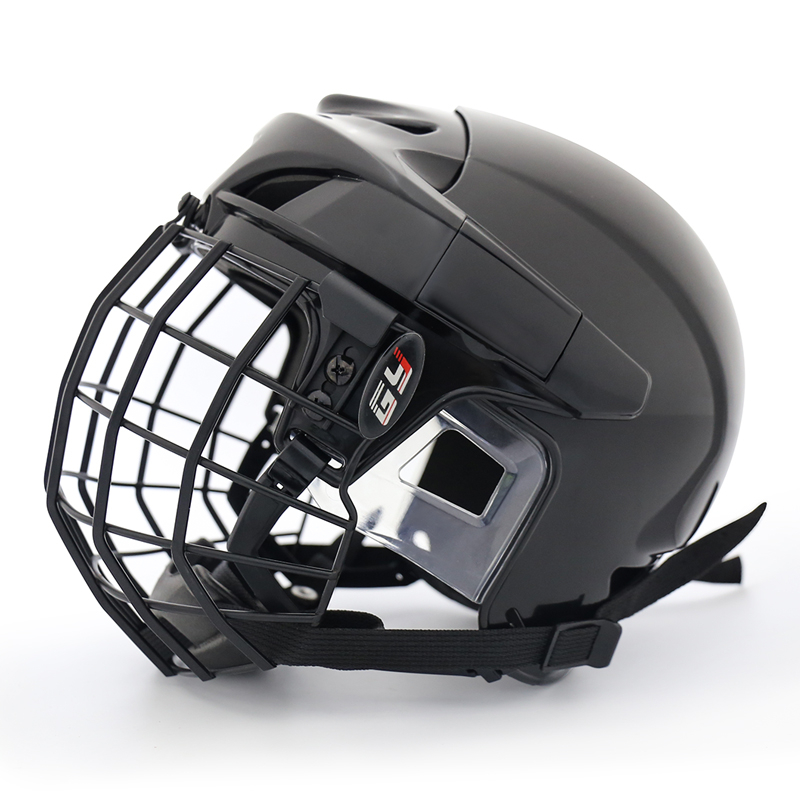 Casco de hockey sobre hielo mediano y cómodo para cabeza redonda