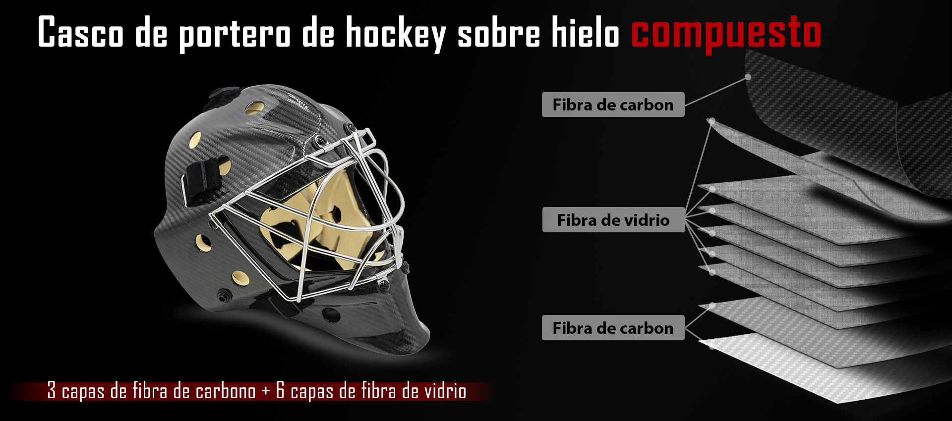 Composite Ice Hockey Goalie Helmet