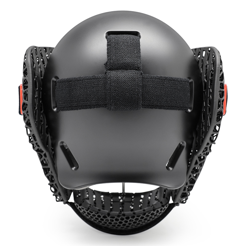 Mascarilla de esquina de penalización de hockey sobre césped impresa en 3D con visera