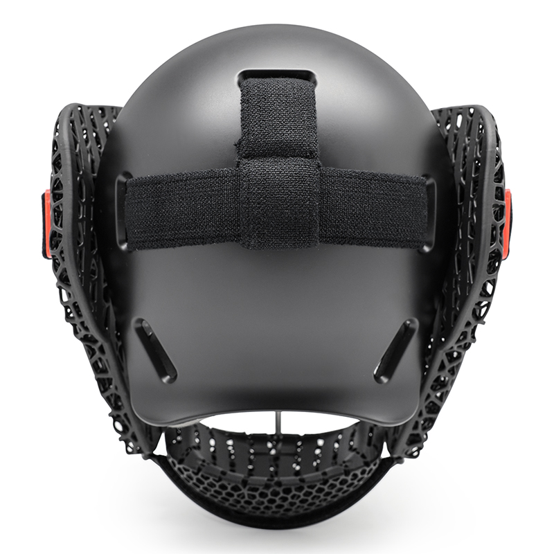 Mascarilla de esquina de penalización de hockey sobre césped impresa en 3D con visera