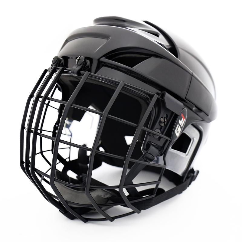 Mecanismos de ajuste y ajuste del casco de hockey sobre hielo.