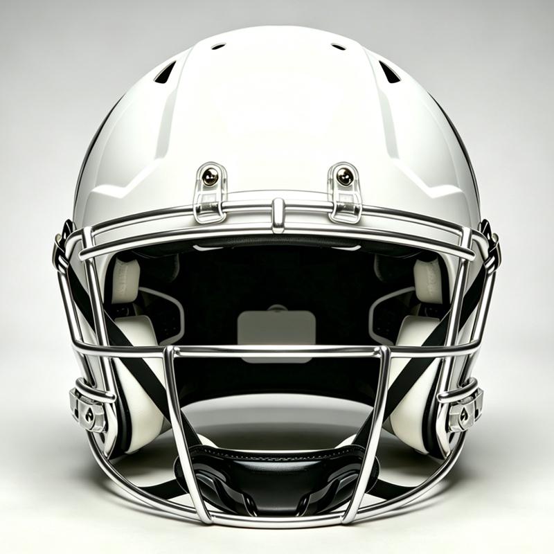 Mascarilla de fútbol americano de acero cromado y plateado duradero