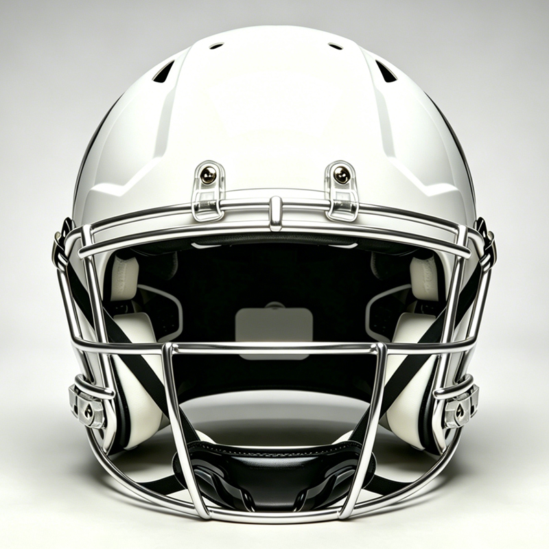 Mascarilla de fútbol americano de acero cromado y plateado duradero