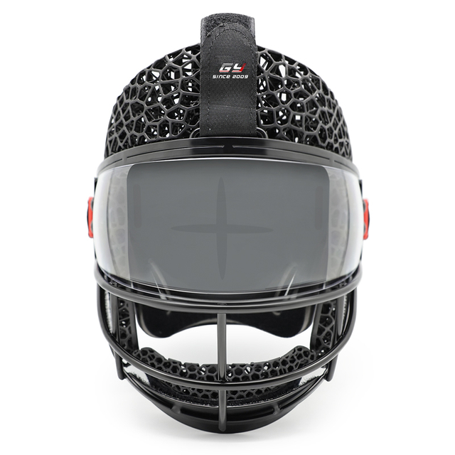 Mascarilla de esquina de penalización de hockey sobre césped impresa en 3D con visera