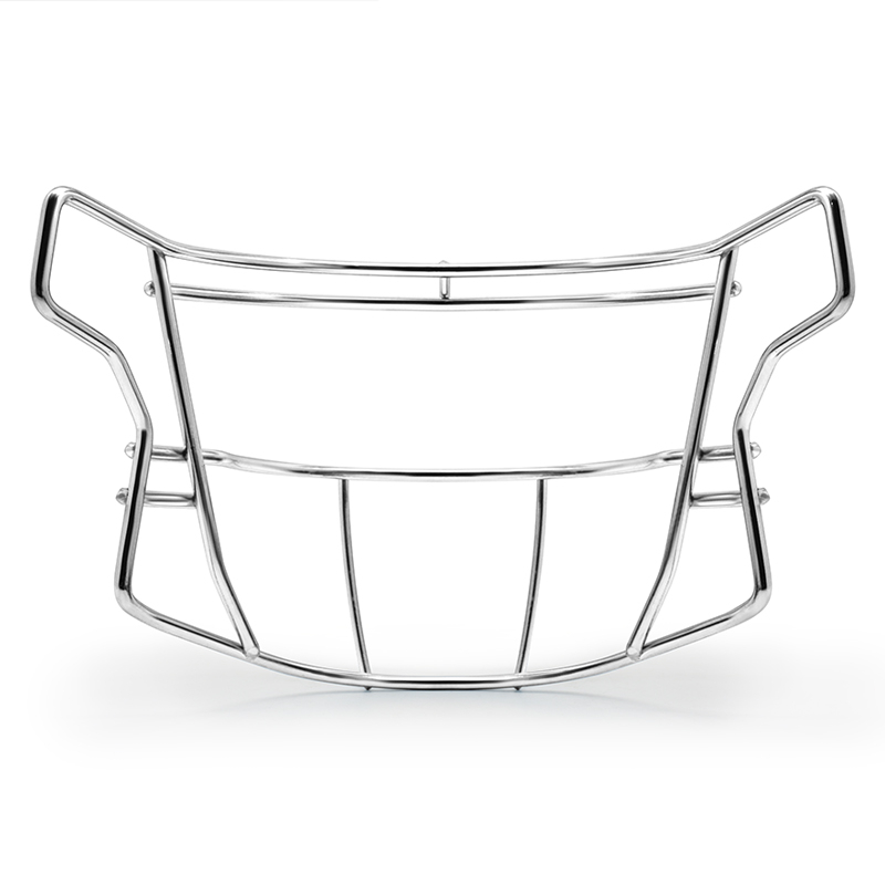 Mascarilla de fútbol americano de acero cromado y plateado duradero