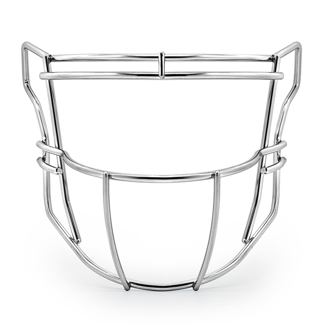 Mascarilla de fútbol americano de acero cromado y plateado duradero