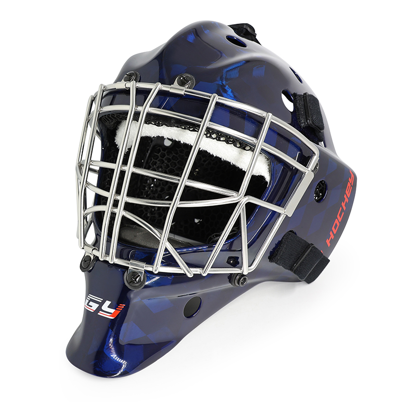 Comparaci&oacute;n estructural del casco de jugador de hockey sobre hielo y de portero